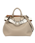 2Way Shoulder Bag, &pound;395, Handbags, Grey, Leather, Front view